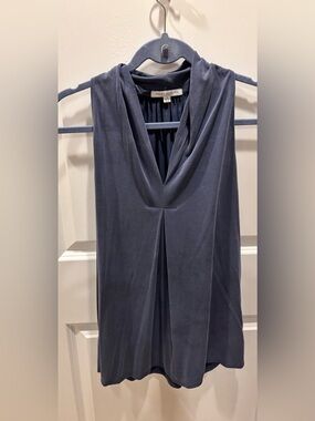 Green Envelope Slate Blue Cowl Neck Sleeveless Camisole